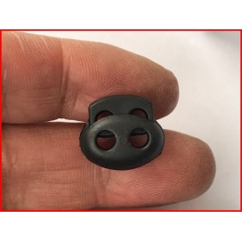 Bloc-Cordon Noir  2 Trous, Arrêts Pour Cordon