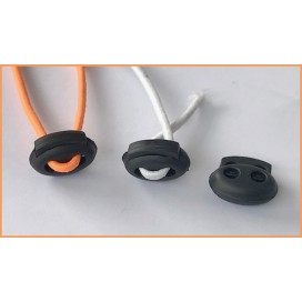 Bloc-Cordon Noir  2 Trous, Arrêts Pour Cordon