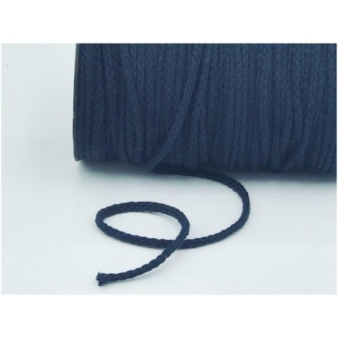 Cordon Coton Tréssé Bleu Marine Au Mètre