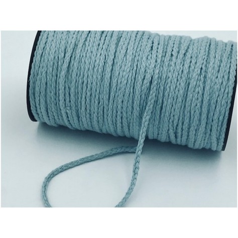 Cordon Coton Tréssé Bleu Ciel Au Mètre
