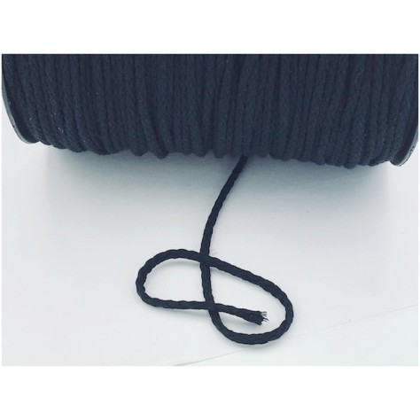 Cordon Coton Tréssé Noir Au Mètre