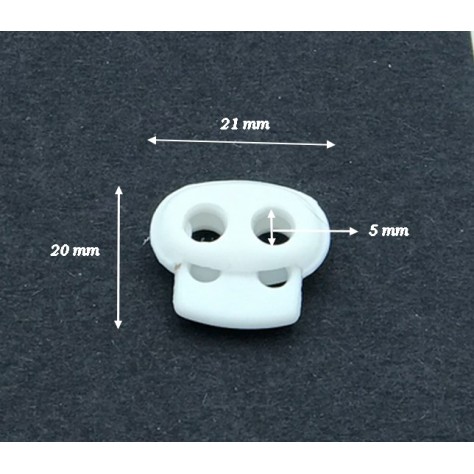 Bloc-Cordon Blanc  2 Trous, Arrêts Stop Pour Cordon