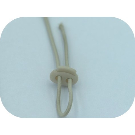 Bloc-Cordon Beige  2 Trous, Arrêts Stop Pour Cordon