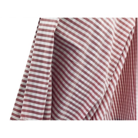 Tissu Coton Stretch Imprimé Rayure ROUGE  Au Mètre En Grande Largeur