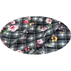 Tissu En Coton Lycra Imprimé Fleurs Au Mètre En Grande Largeur