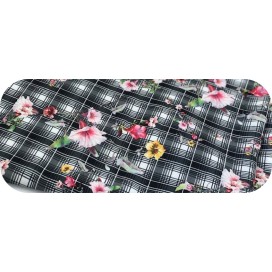 Tissu En Coton Lycra Imprimé Fleurs Au Mètre En Grande Largeur