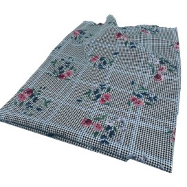 Tissu En Coton Lycra Imprimé Fleurs Prince de Galle Au Mètre En Grande Largeur