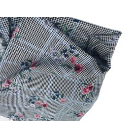 Tissu En Coton Lycra Imprimé Fleurs Prince de Galle Au Mètre En Grande Largeur