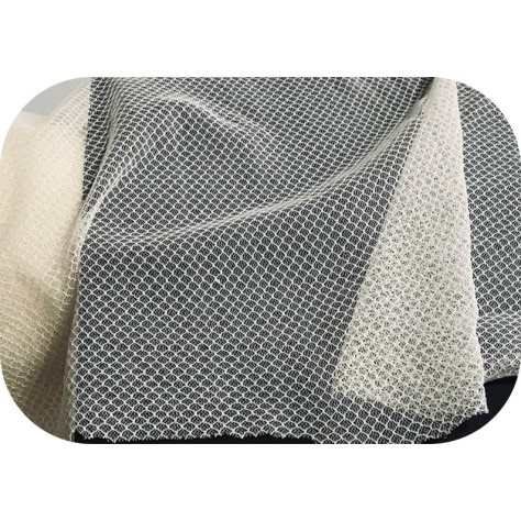 Tissu Filet Ivoire Sur Tulle Résille Lycra Elasthanne Au Mètre Pour Lingerie justaucorps