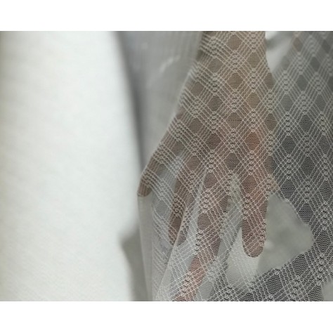 Tulle Résille Tissé Lycra Elastique Blanc Au Mètre  Pour Lingerie, Justaucorps.