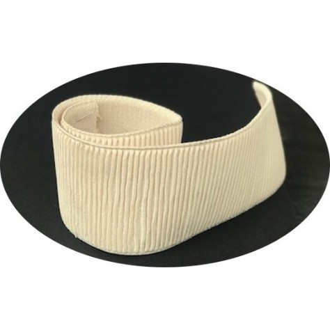 Elastique Plat Fripé et Brodé  Ecru En 7.5 Cm Au Mètre A Coudre  Pour Ceintures Loisirs Créatifs La Customisations.