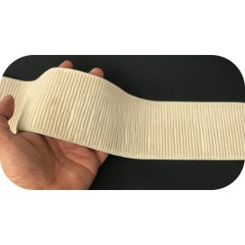 Elastique Plat Fripé et Brodé  Ecru En 7.5 Cm Au Mètre A Coudre  Pour Ceintures Loisirs Créatifs La Customisations.