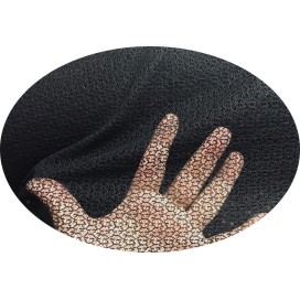 Tulle Résille Tissé Imprimé Lycra Elastique Noir Au Mètre  Pour Lingerie, Justaucorps.