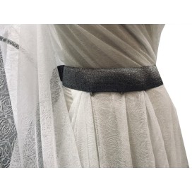 Tulle Résille Tissé Imprimé Lycra Elastique Noir Au Mètre  Pour Lingerie, Justaucorps.