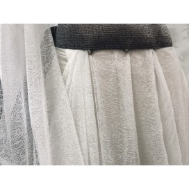 Tulle Résille Tissé Imprimé Lycra Elastique Noir Au Mètre  Pour Lingerie, Justaucorps.