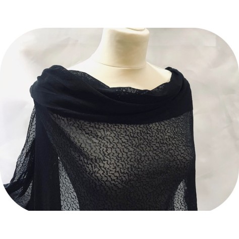 Tulle Résille Tissé Imprimé Lycra Elastique noir Au Mètre  Pour Lingerie, Justaucorps.