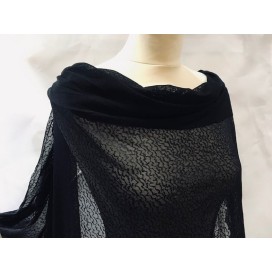 Tulle Résille Tissé Imprimé Lycra Elastique noir Au Mètre  Pour Lingerie, Justaucorps.