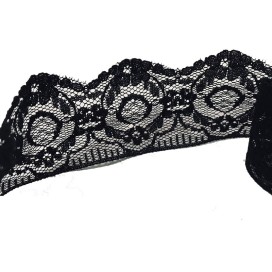 Dentelle Rachel Festonné noir au mètre Pas cher