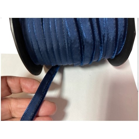 Ruban  Passepoil Velours Bleu  Au Mètre A Coudre.