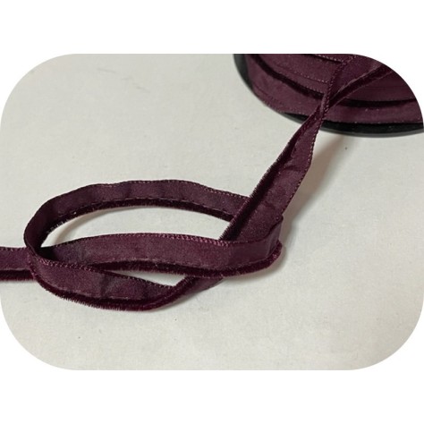 Ruban  Passepoil Velours Lie de vin  Au Mètre A Coudre.