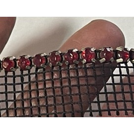 Ruban Strass Rouge Sur Filet Noir Au Mètre Couture