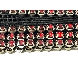 Ruban Strass Rouge Sur Filet Noir Au Mètre Couture