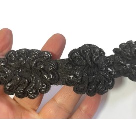 Galon fleur au mètre avec reflets argenté - Galon Syage