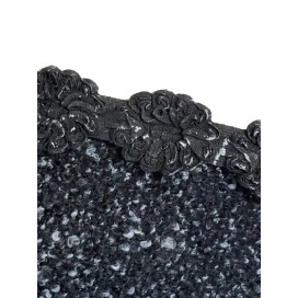 Galon fleur au mètre avec reflets argenté - Galon Syage