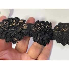 Galon fleur au mètre avec reflets argenté - Galon Syage