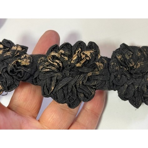 Galon fleur au mètre avec reflets Doré - Galon Syage