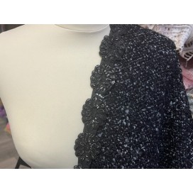 Galon fleur au mètre avec reflets argenté - Galon Syage