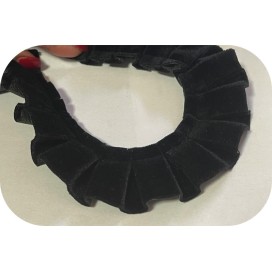 Ruban de Velours Plissé Noir  En 3,5 Cm De Largeur A Coudre, Pour Chemisers, Jupes, Et Customisations.
