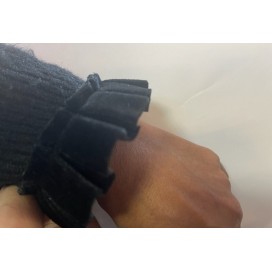 Ruban de Velours Plissé Noir  En 3,5 Cm De Largeur A Coudre, Pour Chemisers, Jupes, Et Customisations.