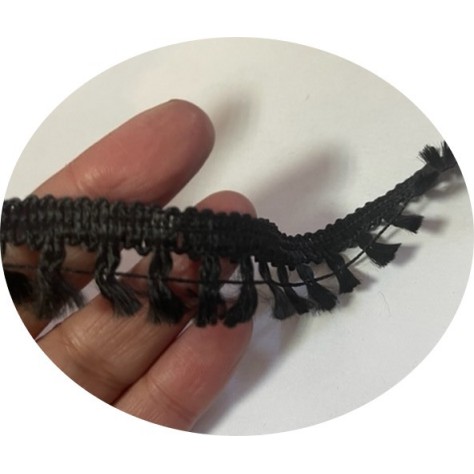 Frange Passementrie  Noir Au Mètre 2 Cm Couture