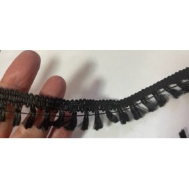 Frange Passementrie  Noir Au Mètre 2 Cm Couture