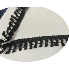 Frange Passementrie  Noir Au Mètre 2 Cm Couture