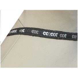 Ruban Sequins Noir Au mètre Pour Décorations et Customisations.