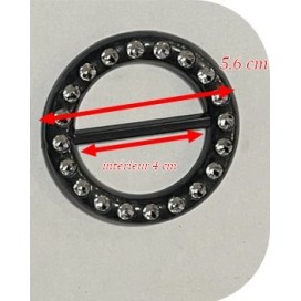Boucle Strass Ronde Noir Pour Ceinture A Coudre, Pour Décorations Et Customisations.