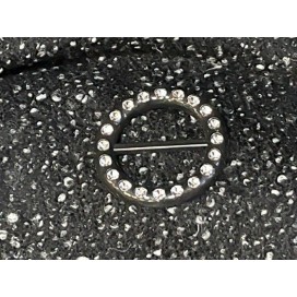 Boucle Strass Ronde Noir Pour Ceinture A Coudre, Pour Décorations Et Customisations.