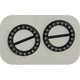 Boucle Strass Ronde Noir Pour Ceinture A Coudre, Pour Décorations Et Customisations.