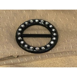 Boucle Strass Ronde Noir Pour Ceinture A Coudre, Pour Décorations Et Customisations.