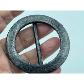 Boucle Ceinture Ronde Fantaisie Gris Anthracite En 7 Cm A Coudre.