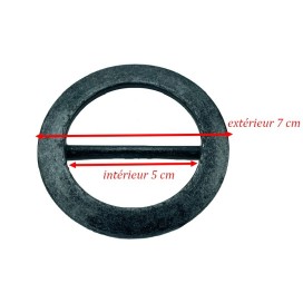 Boucle Ceinture Ronde Fantaisie Gris Anthracite En 7 Cm A Coudre.