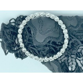 Boucle Strass Métal Ronde  Argent En 4,5 Cm A Coudre.