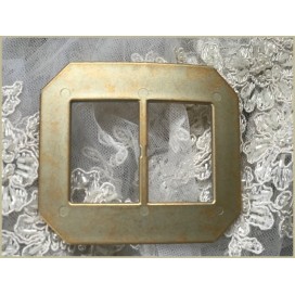 Boucle Ceinture Carré Mordoré  En 8,5 Cm A Coudre.