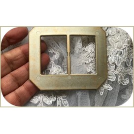 Boucle Ceinture Carré Mordoré  En 8,5 Cm A Coudre.