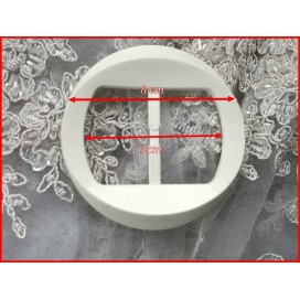 Boucle Ceinture Ronde Fantaisie Blanche En 8 Cm A Coudre.