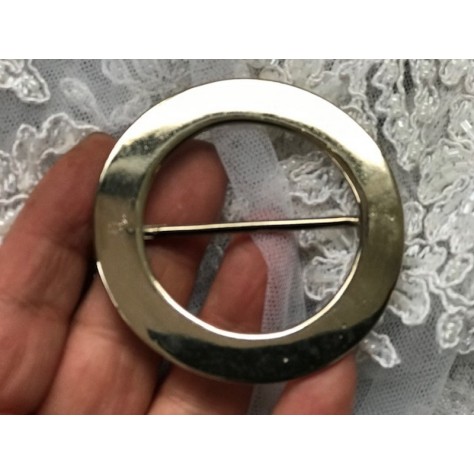 Boucle en métal Ronde Argent  en 6,5 cm A Coudre.