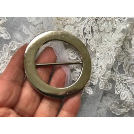 Boucle métal Ronde Argent  en 6,5 cm A Coudre.