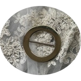 Boucle métal Ronde Argent  en 6,5 cm A Coudre.